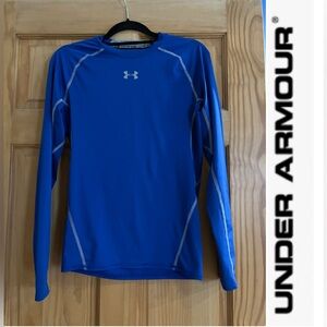 EUC Under Armour Blue Long Sleeve Compression Shirt in blue size Large
